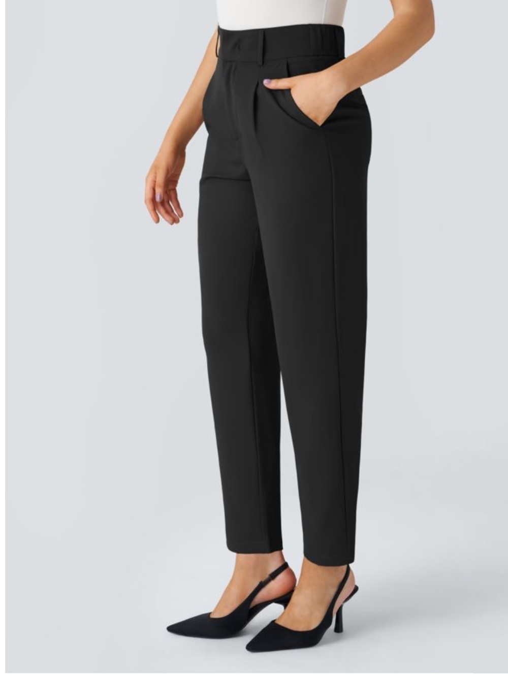 Halara Flex High-Waisted Black Work Tapered Pants Trousers XL US 16 Regular